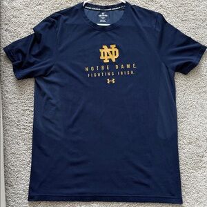 Under Armour Navy and Gold Notre Dame Tee